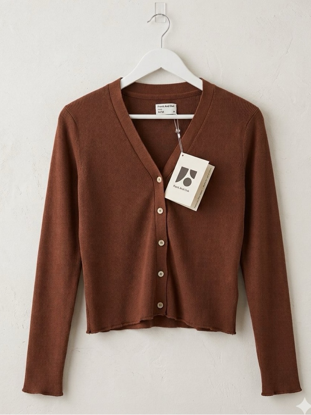 (NWT) FRANK AND OAK Ribbed V-Neck Cardigan